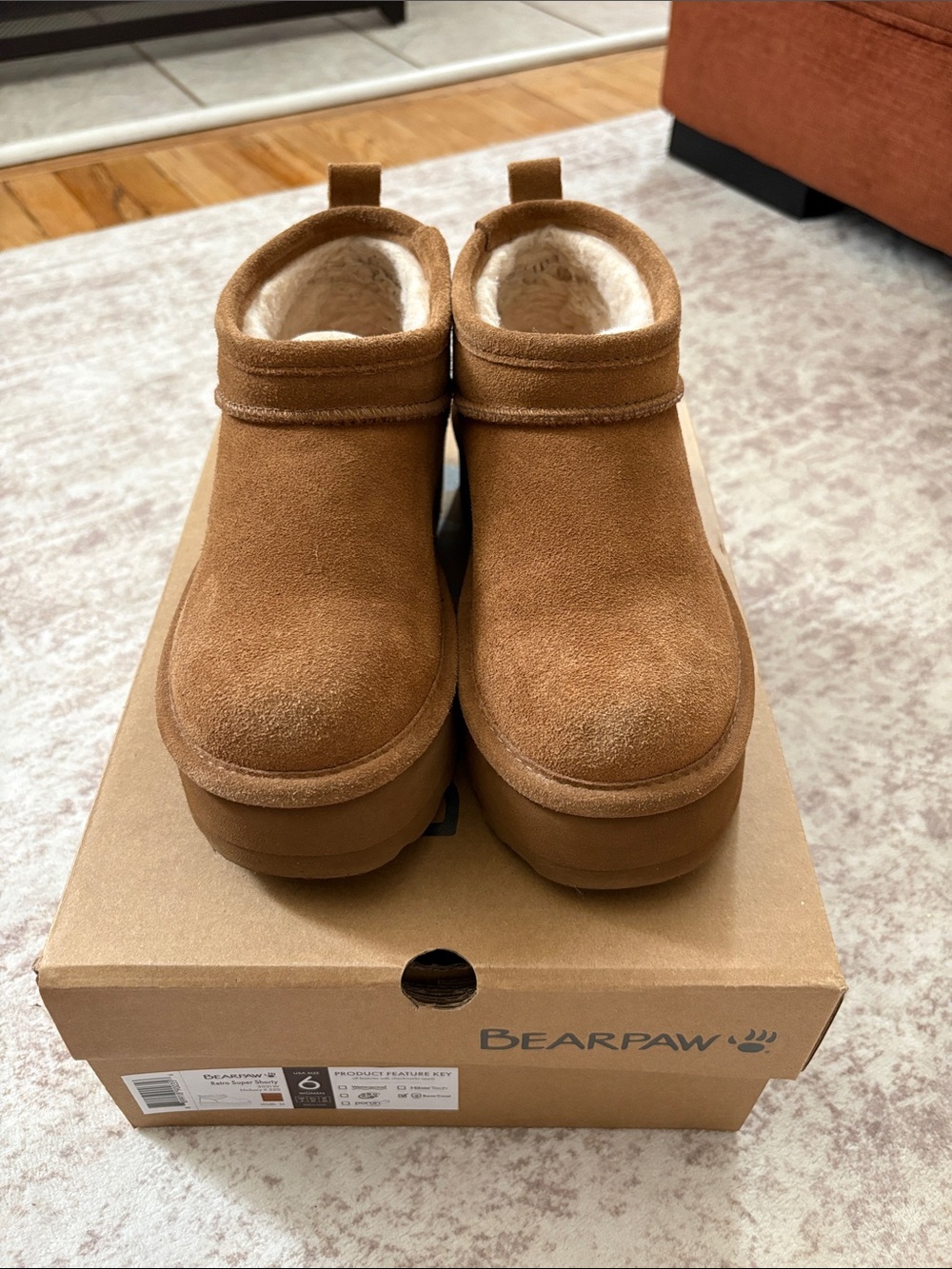 BearPaw women’s Retro Super Shorty Platform in Hickory